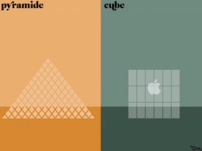 NYC pyramids versus Paris cubes