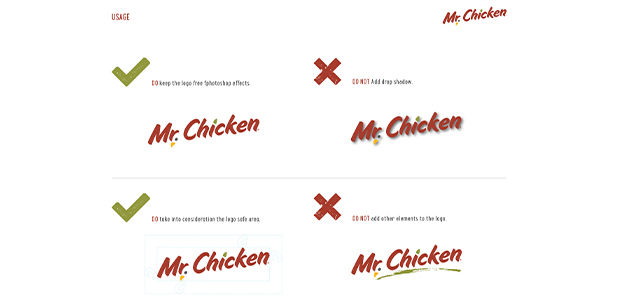 Logo Usage Visual Identity Section of Identity Standards Manual Mr. Chicken Cleveland